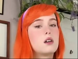 Redhead tranny chick enjoys blowjob outdoors
